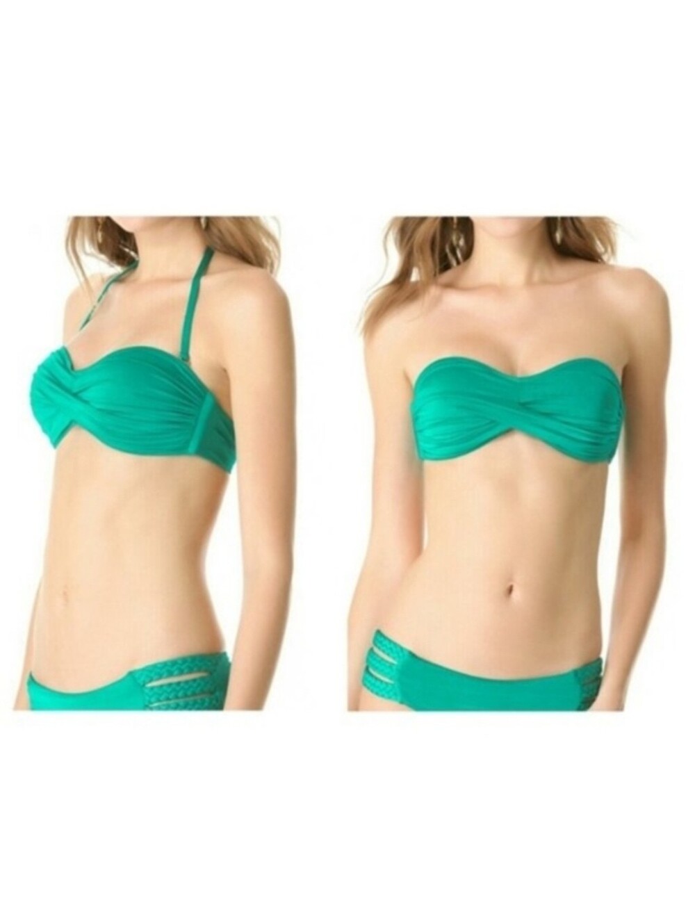 Vitamin A Bel Air Convertible Bandeau Halter Bikini Top XS Made in USA